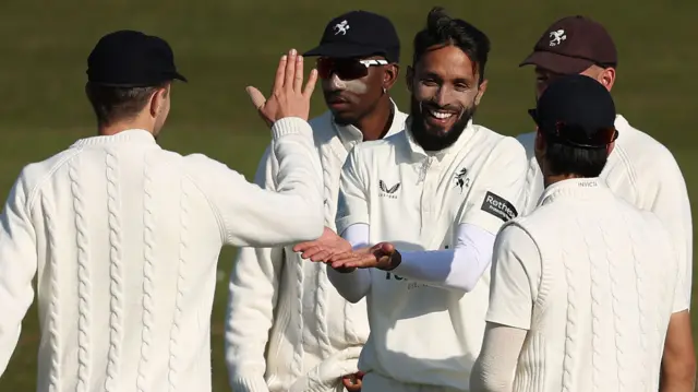 Kashif Ali takes a wicket