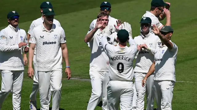 Worcestershire bowler Tom Taylor has five wickets