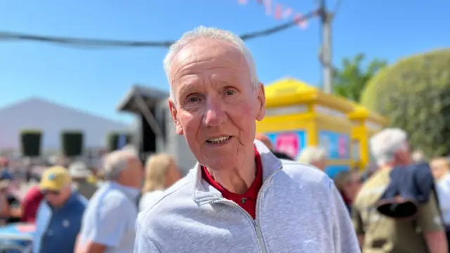 Martin Adems amongst the crowds in Liberation Square in St Helier