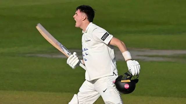 Jack Carson is unbeaten on 81 at tea