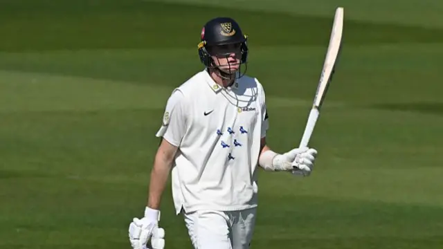 Jack Carson is unbeaten on 81 at tea