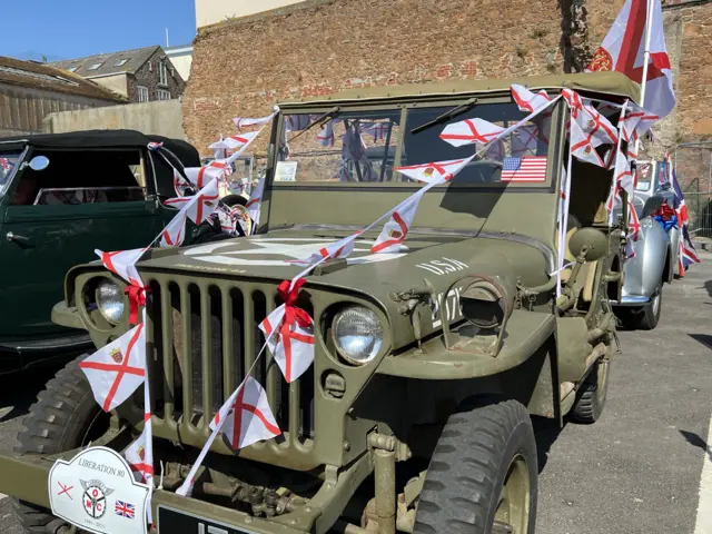 Vehicles decorated to tour parishes