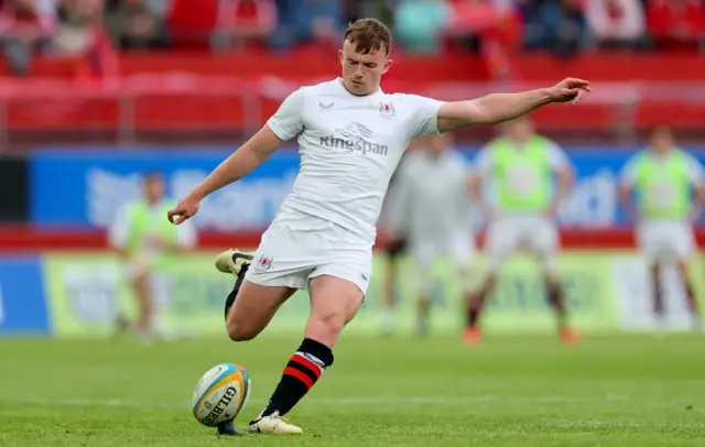 Jack Murphy kicks a penalty