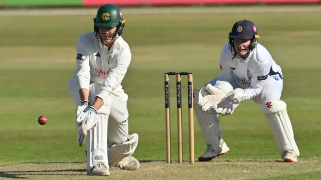Freddie McCann batting against Hampshire