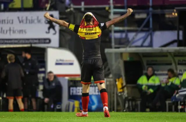 Brian Graham celebrates for Thistle