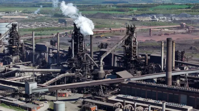 British Steel plant in Scunthorpe. Aerial view