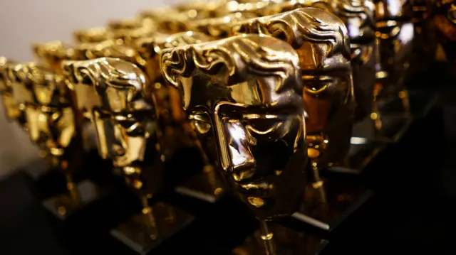 Rows of gold Bafta awards