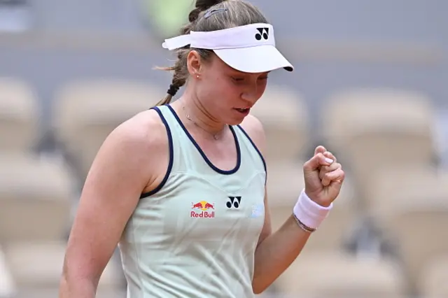 Elena Rybakina of Kazakhstan in action