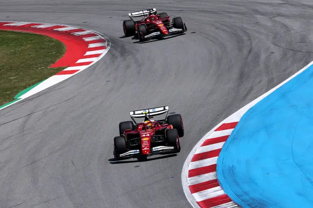 Lewis Hamilton ahead of Charles Leclerc