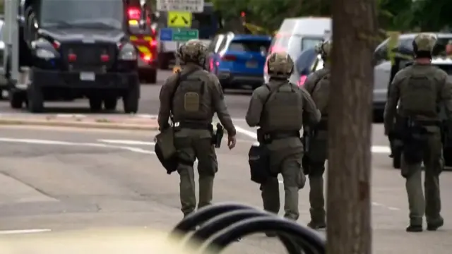 Police work at the scene after an attack that injured multiple people in Boulder, Colorado