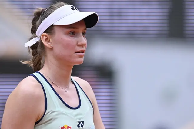 Elena Rybakina of Kazakhstan in action