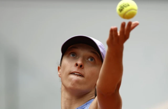 Iga Swiatek of Poland in action