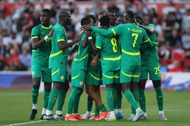 Ismaila Sarr of Senegal celebrates