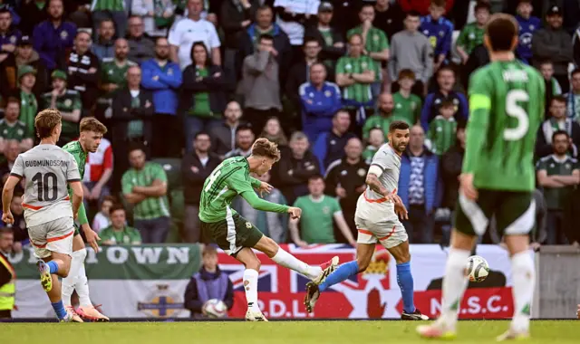 Isaac Price scores a goal