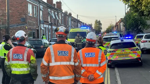 Emergency services at the scene in Eden Street