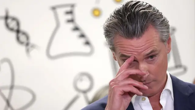 California Governor Gavin Newsom in Clinton Elementary School in Compton on June 5, 2025