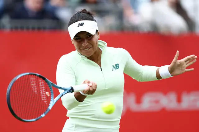 Heather Watson hits a shot