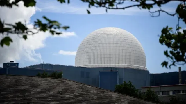 The turbine hall of the Sizewell B nuclear power facility