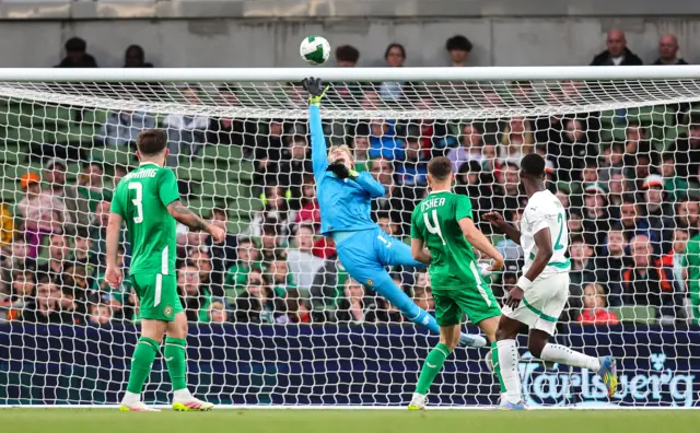 Caoimhin Kelleher makes a save