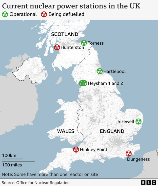 Nuclear power sites in the UK