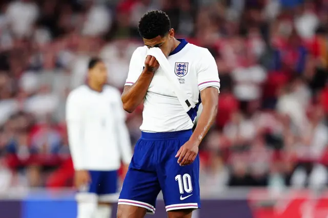 England's Jude Bellingham reacts