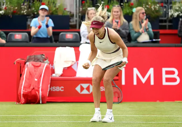 Katie Boulter celebrates