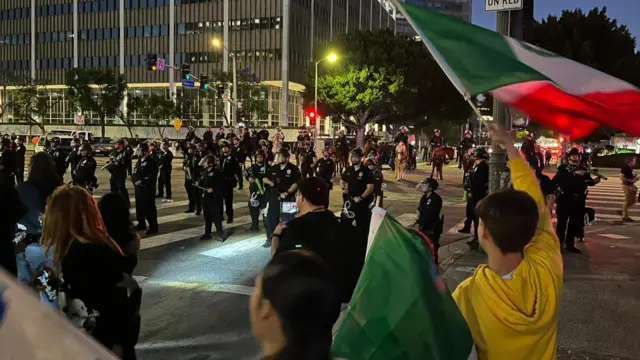 Protesters in LA