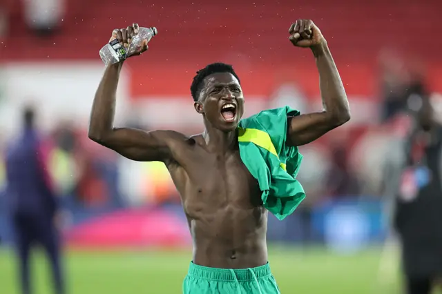 Lamine Camara celebrate