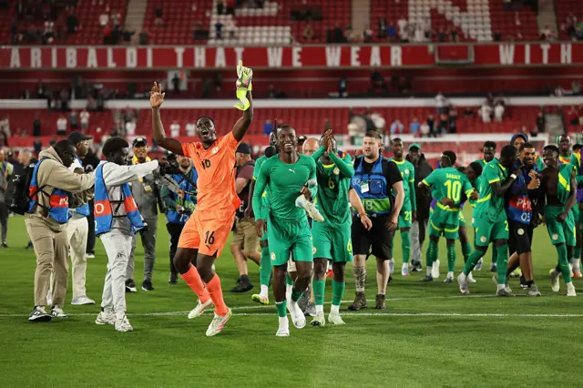 Senegal celebrate their win