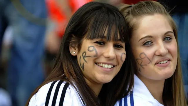 Real fans with CR9 on their cheeks