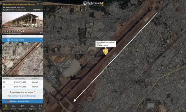 Screengrab from Flightradr24's update