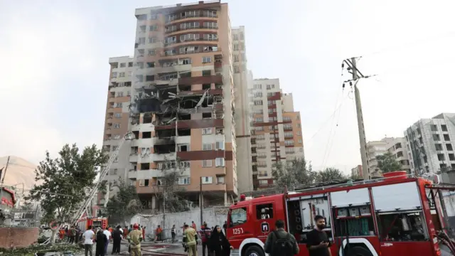 Damaged building in Tehran