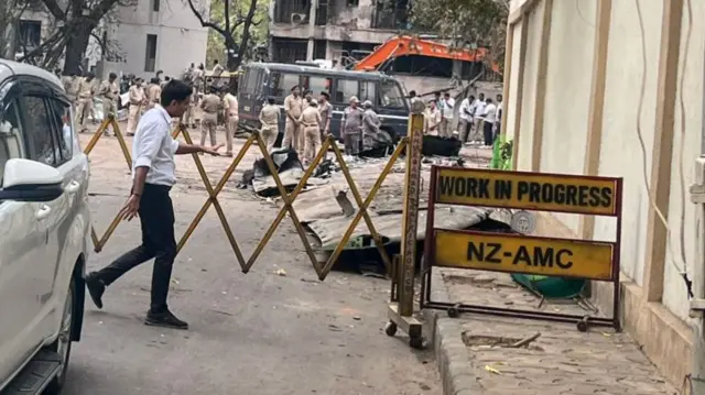Plane debris at the site of Air India plane crash in Ahmedabad, India