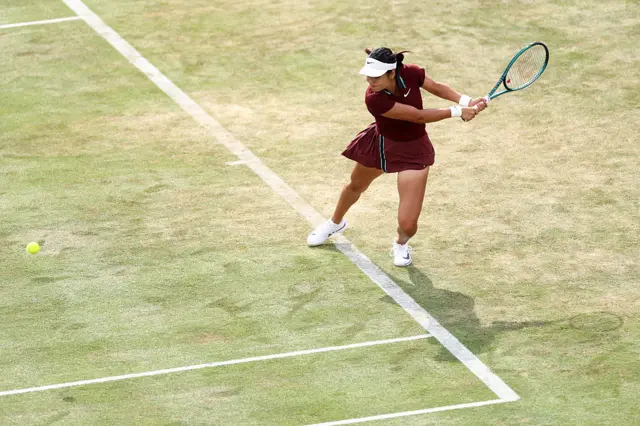 Emma Raducanu hits the ball