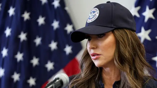 Secretary of State for Homeland Security Kristi Noem holds a press conference