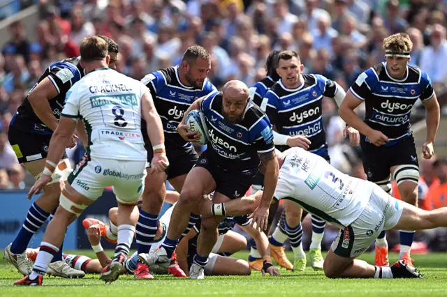 Tom Dunn carries the ball for Bath