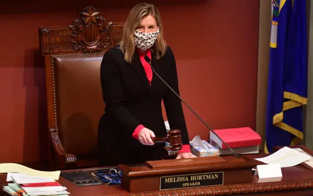 Melissa Hortman presides over the Minnesota state House of Representatives in 2020
