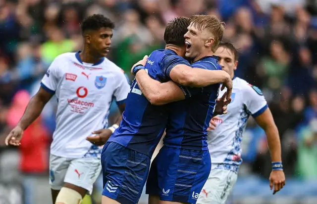Jordie Barrett celebrates try