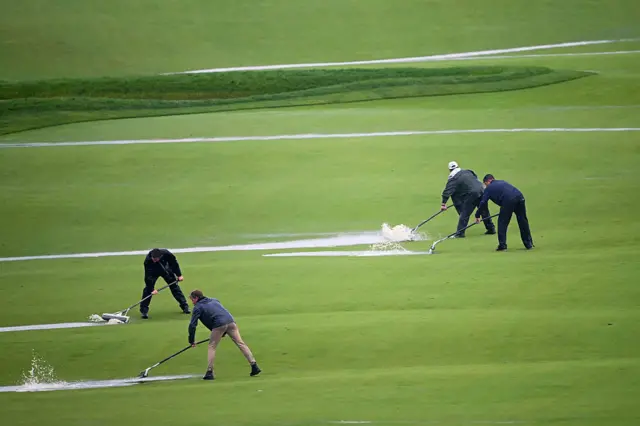 Clearing the 18th fairway
