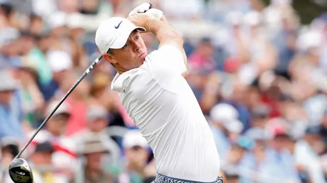 Rory McIlroy hits a tee shot during the final round