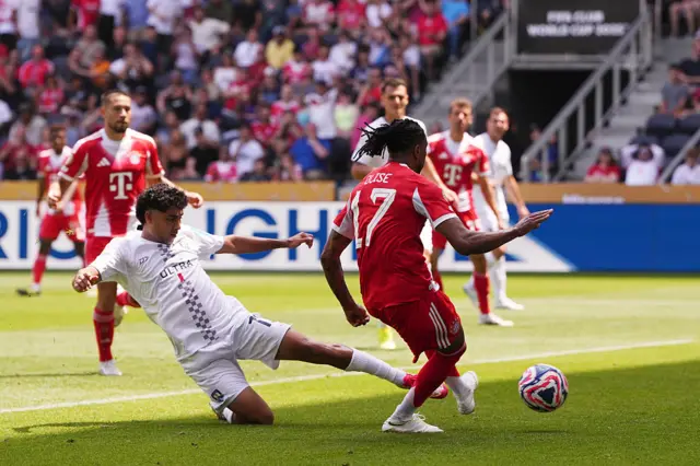 Michael Olise scoring for Bayern Munich