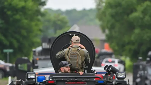 Law enforcement gather in Green Isle, Minnesota