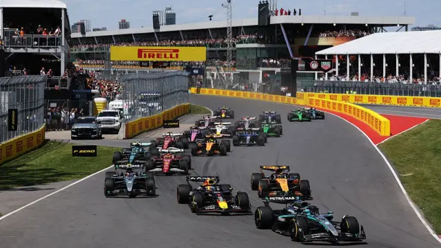 George Russell leads