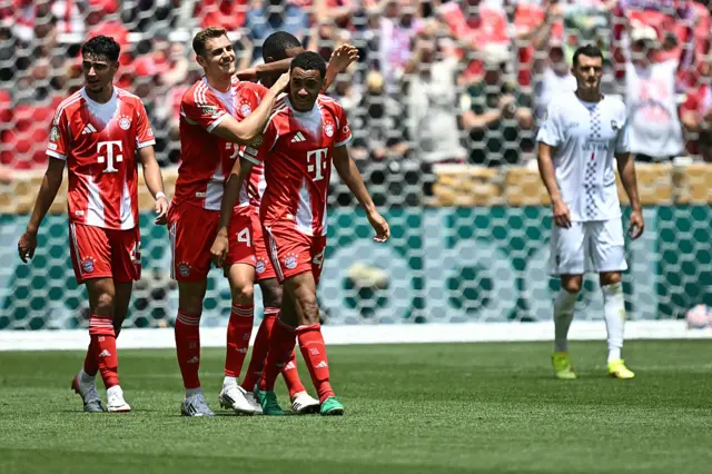 Jamal Musiala playing for Bayern Munich