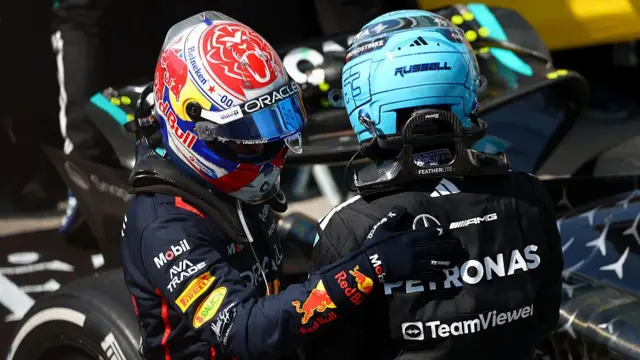 Max Verstappen and George Russell