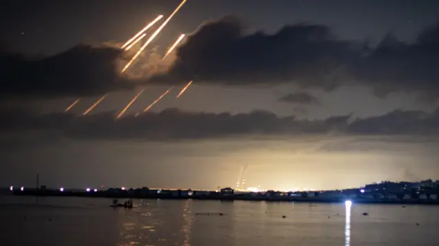 Iranian missiles in the sky