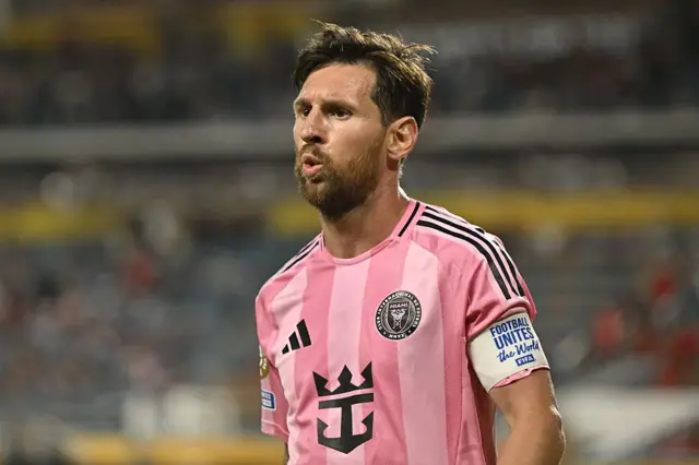 Lionel Messi looking on for Inter Miami