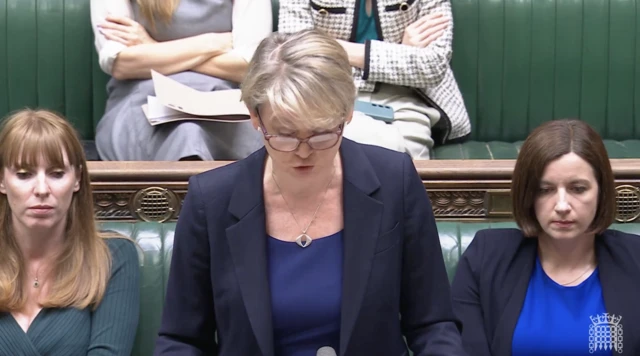 Home Secretary Yvette Cooper addressing the Commons