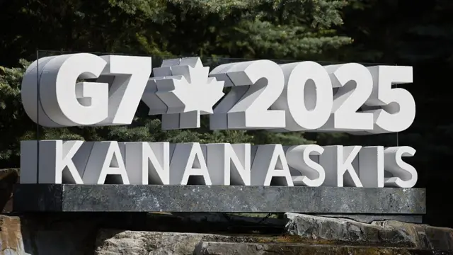 A sign that reads G7 2025 Kananaskis