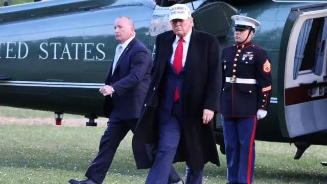 Donald Trump arrives to attend the G7 Leaders' Summit at the Rocky Mountain resort town of Kananaskis in Canada